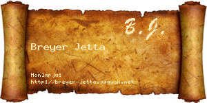 Breyer Jetta névjegykártya